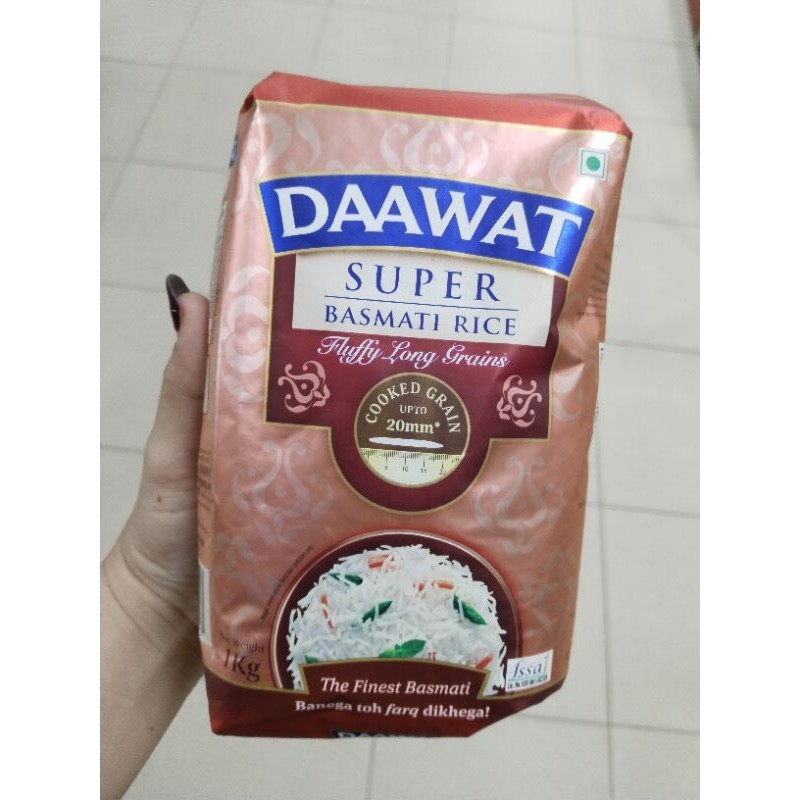 

DAAWAT SUPER 1KG Beras Basmati Rice Fluffy Long Grains beras panjang