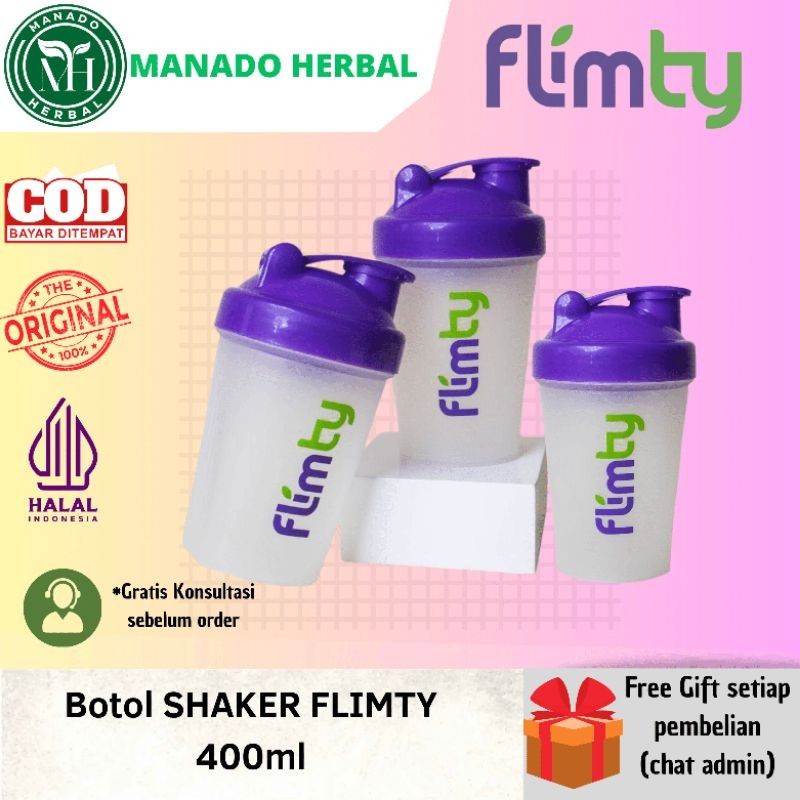 Manado - Botol Shaker Flimty Flimeal 400ml 100% ORIGINAL
