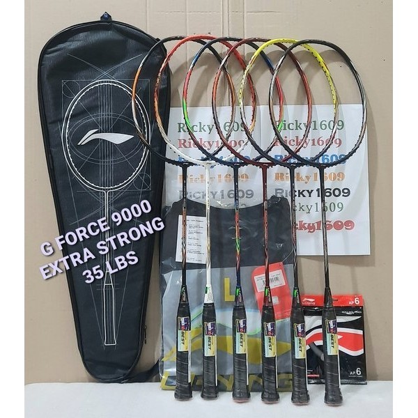 RAKET BADMINTON LINING G FORCE 9000 EXTRA STRONG 35 LBS - HEAD HEAVY - EXTRA SMASH POWER - ORIGINAL