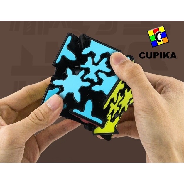 Rubik 3X3 Qiyi Crazy Gear Cube 3X3 Black Based Blackbase 3X3