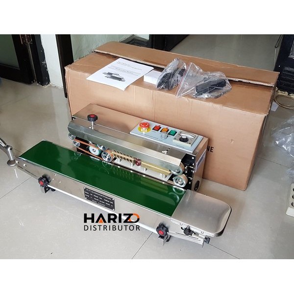MESIN PRESS PLASTIK CONTINUOUS BAND SEALER ALAT PRES PEREKAT PLASTIK KEMASAN PEMBUNGKUS SNACK