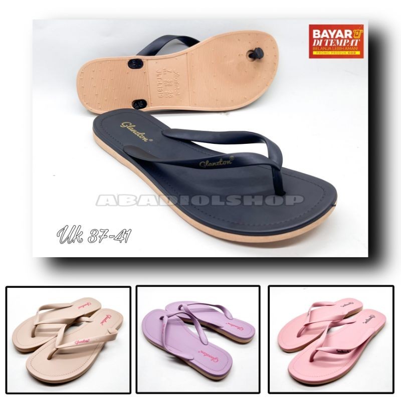 GLANZTON - SANDAL SLIP ON GLANZTON 1819 WANITA TERMURAH / SANDAL JEPIT GLANZTON WANITA / SANDAL CASU