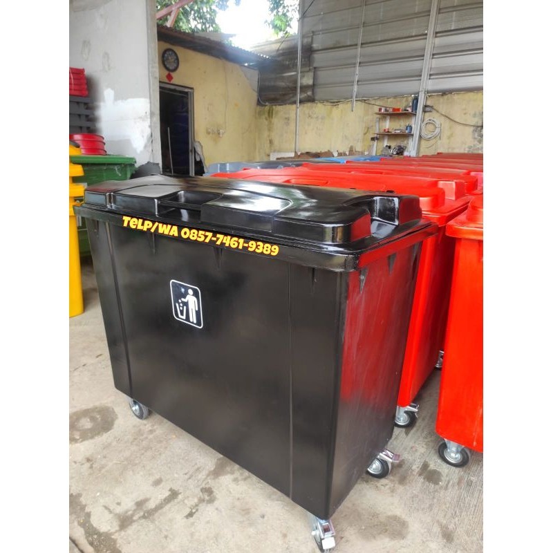 TEMPAT SAMPAH BESAR/TONG SAMPAH BESAR/BAK SAMPAH BESAR VOLUME 660 LITER+RODA