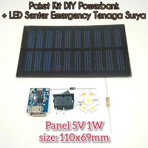 Paket 5 in 1 Modul Kit Powerbank Panel Surya / Solar Cell DIY Limited