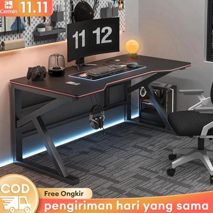 Meja Komputer 160Cm Meja Gaming Meja Kantor Meja Kerja Meja Kantor Lenddruro