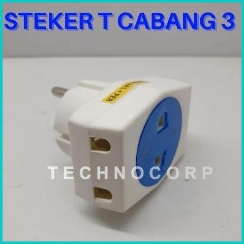 YUNIOR COK CABANG 3 / LY 911W STEKER T KUNINGAN LISTRIK STOP KONTAK 19