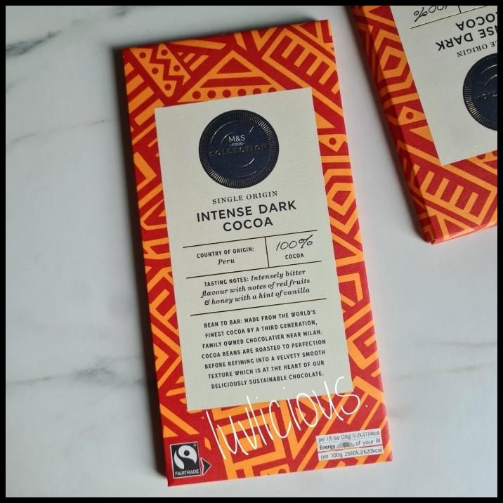 

M&S Mark Marks & And Spencer Intense Dark 100% Cocoa Chocolate Coklat