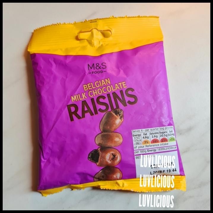 

M&S Marks & And Spencer Belgian Milk Chocolate Raisins Raisin Coklat