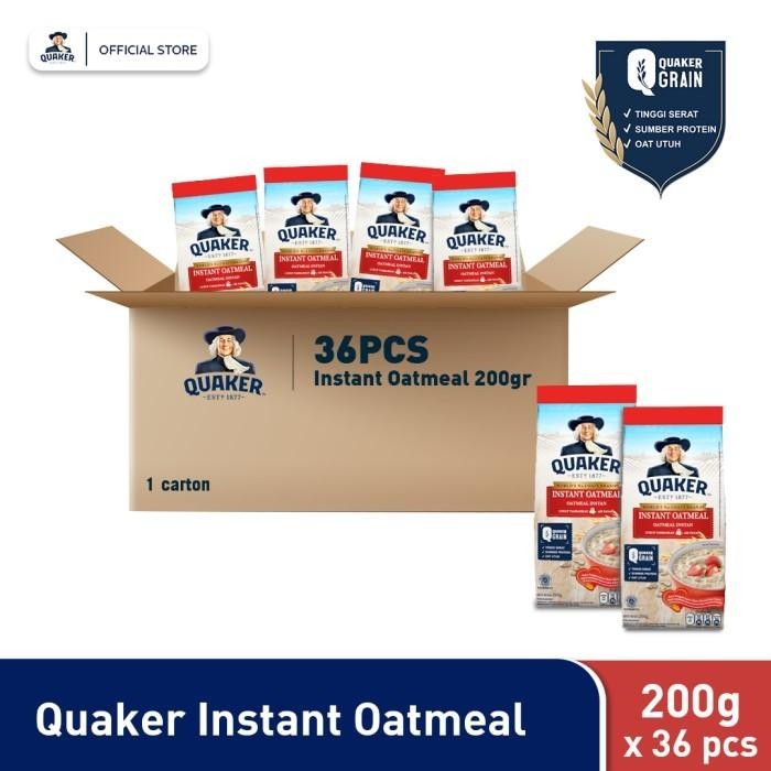 

BISA COD - QUAKER INSTANT OATMEAL 200G X 36PCS