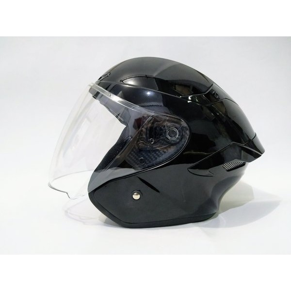 HELM ARL TT COURSE HITAM SINGLE VISOR HALF FACE SNI.