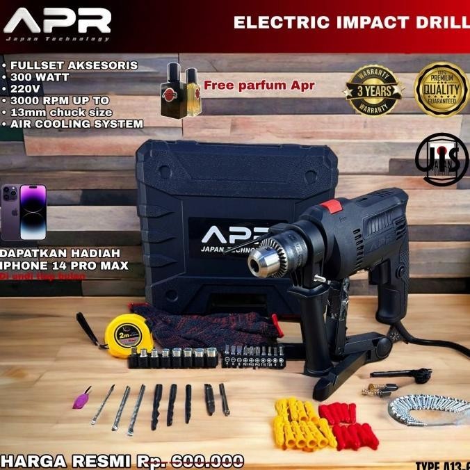 Promo Mesin Bor Tangan Listrik Maktec 13Mm Komplit Mata Bor Set Pioner