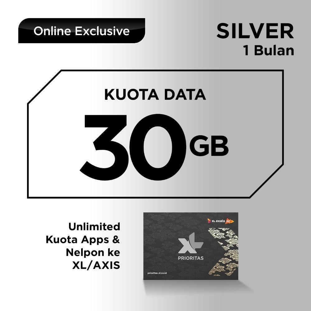 KARTU PERDANA XL PRIORITAS SILVER 30GB/BLN SHOPEE