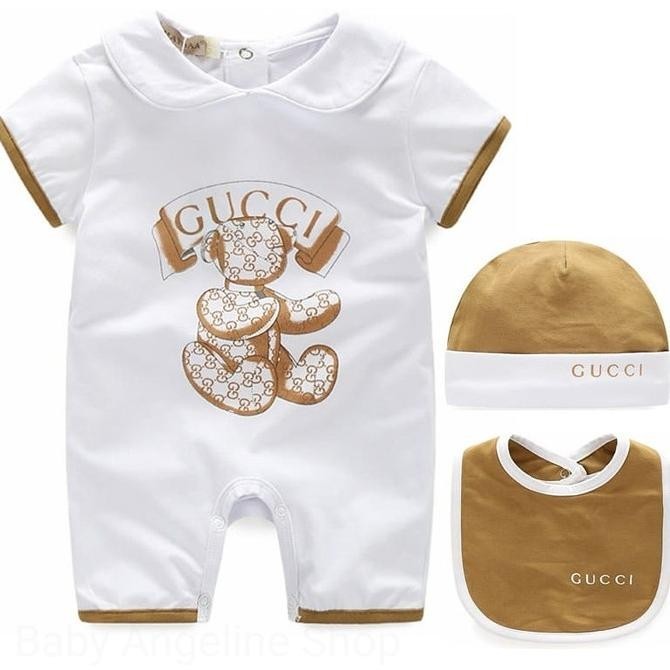 CR - ROMPER BAYI gucci set 3 in 1 baju bayi jumper TERLARIS