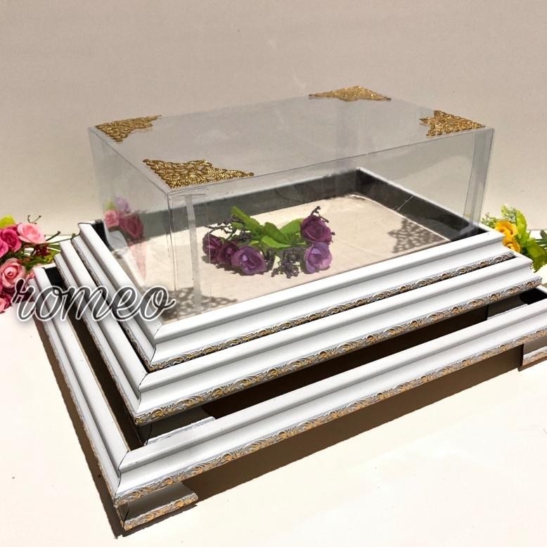 

VIRAL Kotak Seserahan Frame Fiber Mewah 1 set isi 3 Hantaran Pernikahan Tutup Mika Hias Siku Plus Kaki gub-103