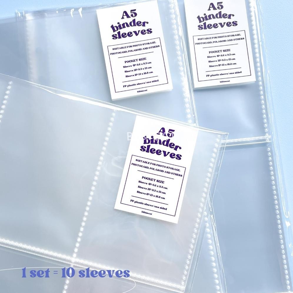 

(A5 Size) 10 Lembar Sleeve Binder A5 6 Ring - ONE Sided Gratis Ongkir