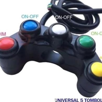 Saklar Variasi Universal 5 Tombol Holder Saklar Stang Variasi Motor
