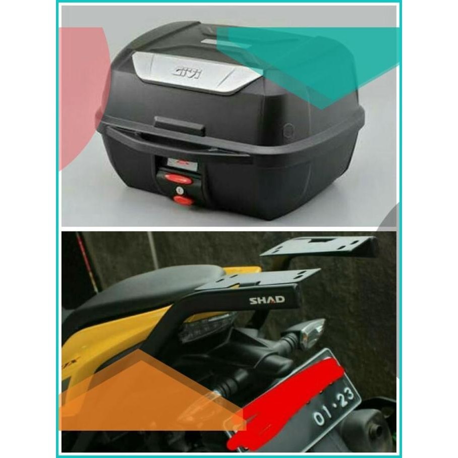 PAKETAN BOX GIVI E 43 DAN BREKET BOX SHAD UNTUK MOTOR AEROX 19F3B2024