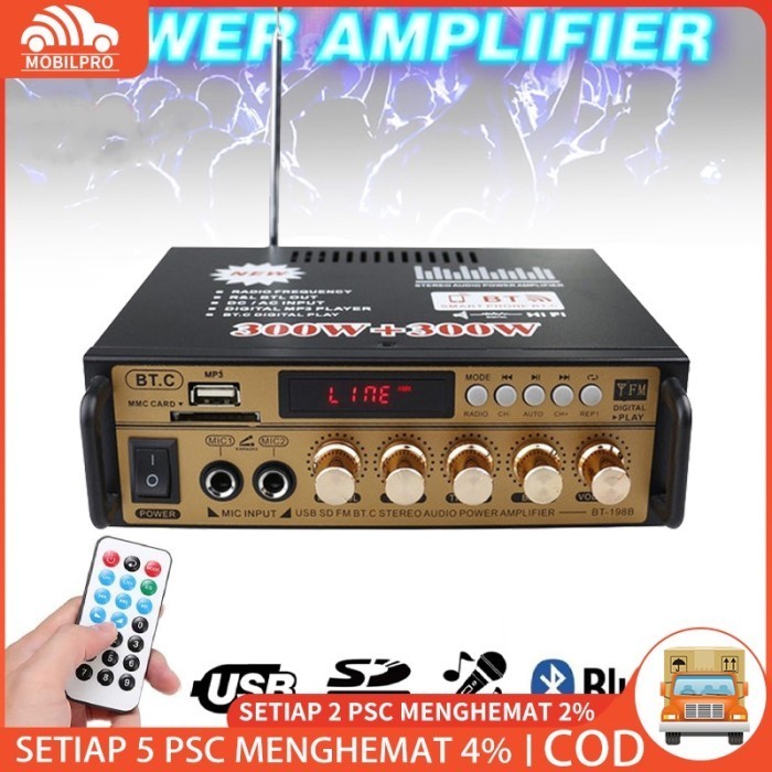 Promo Cod Power Amplifier Digital Karaoke Subwoofer Equializer 600Watt Power .
