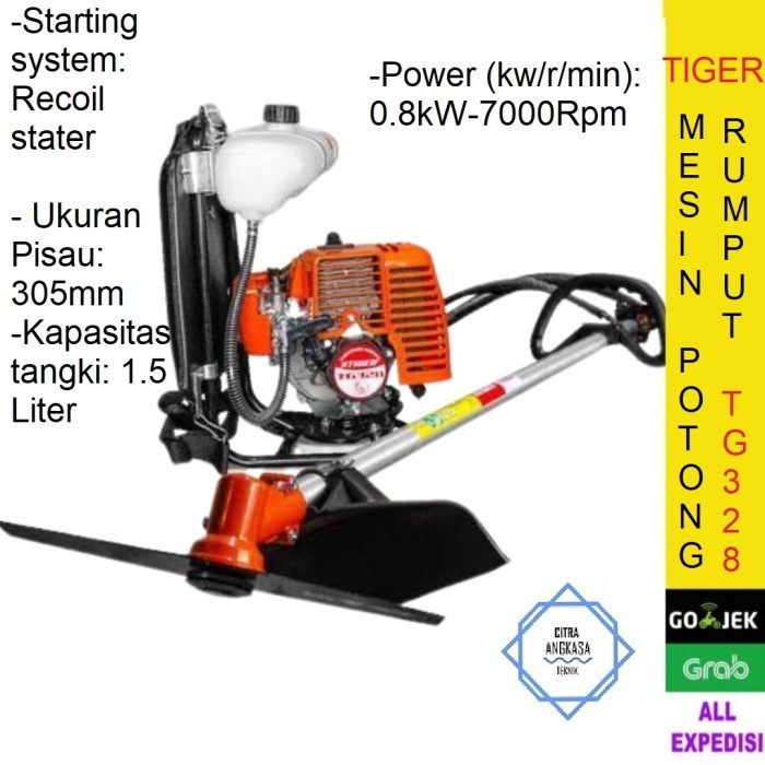 TIGER Mesin potong rumput 2tak 328 / Brush cutter 2 tak 328 tiger