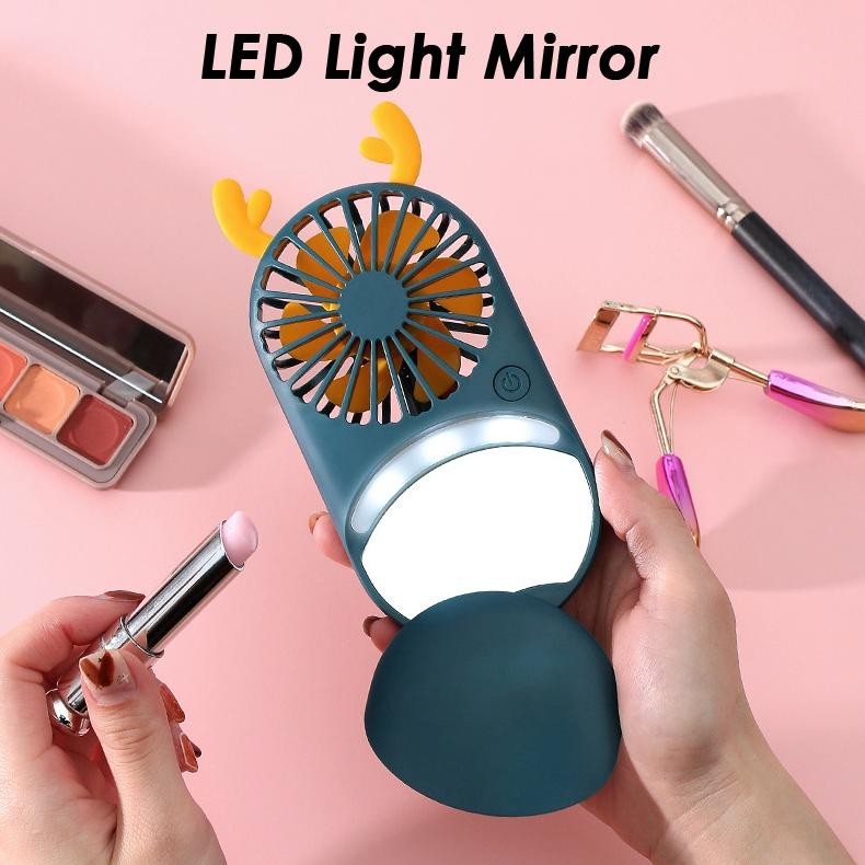 PORTABLE MINI FAN BEAUTY MIRROR FAN WITH BRACKET USB FAN VIRAL