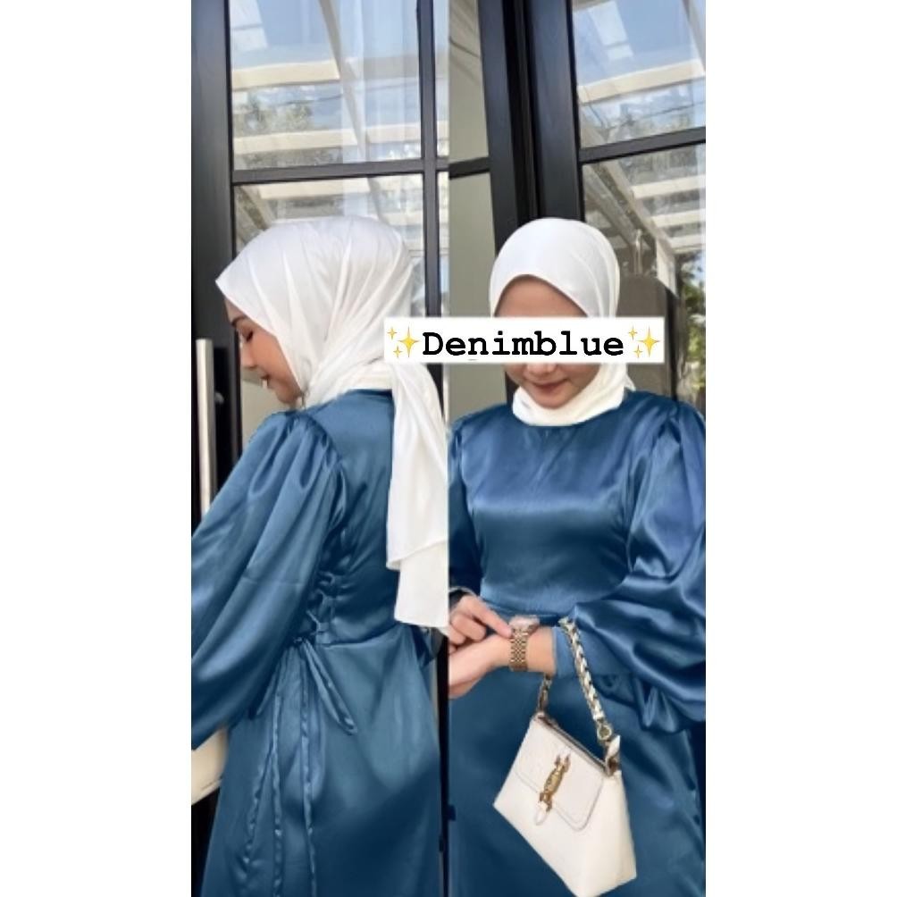 AURELIA DRESS | DRESS SILK KONDANGAN | GAMIS SATIN KEKINIAN | DRESS LENGAN BALON | DRESS SATIN PESTA