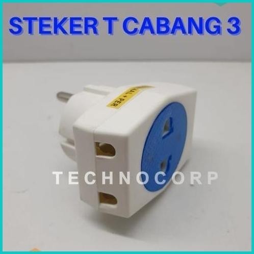 YUNIOR COK CABANG 3 / LY 911W STEKER T KUNINGAN LISTRIK STOP KONTAK 19