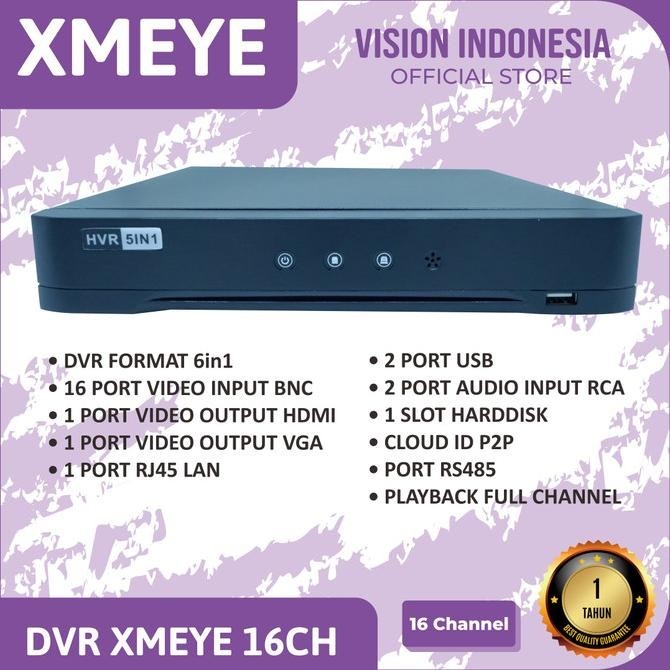 DVR XMEYE 16CH - DVR XMEYE 5MP 16 CHANNEL New Version XMEYE 6in1