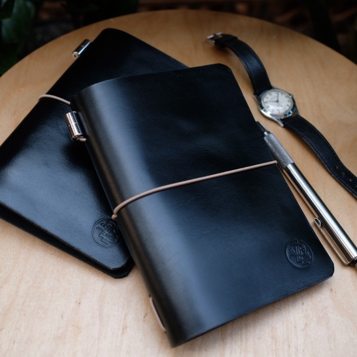 

Leather Travel Journal Notebook A6 free embos nama