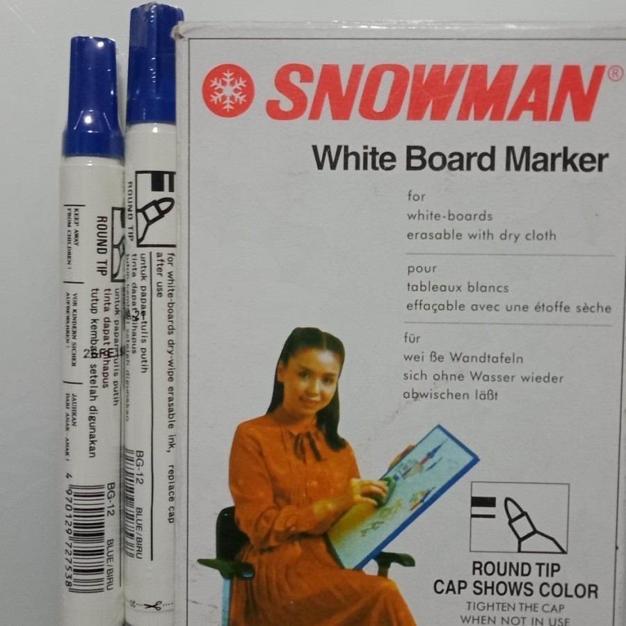 

spidol snowman whiteboard BG 12 Biru.harga satuan - Biru