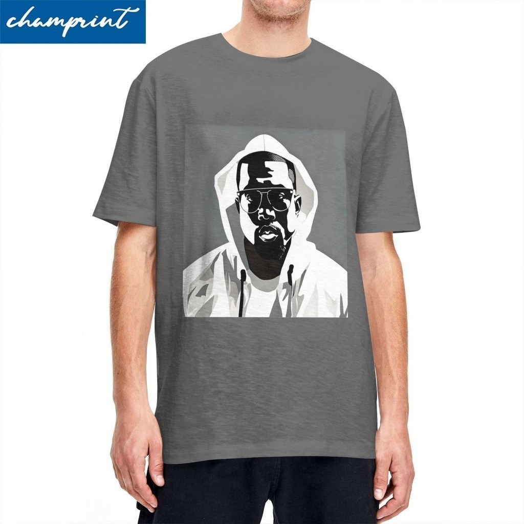 Retro Kanye West T-Shirt Men's Cotton Short Sleeve Rap Hip Hop Crewneck TopsTops