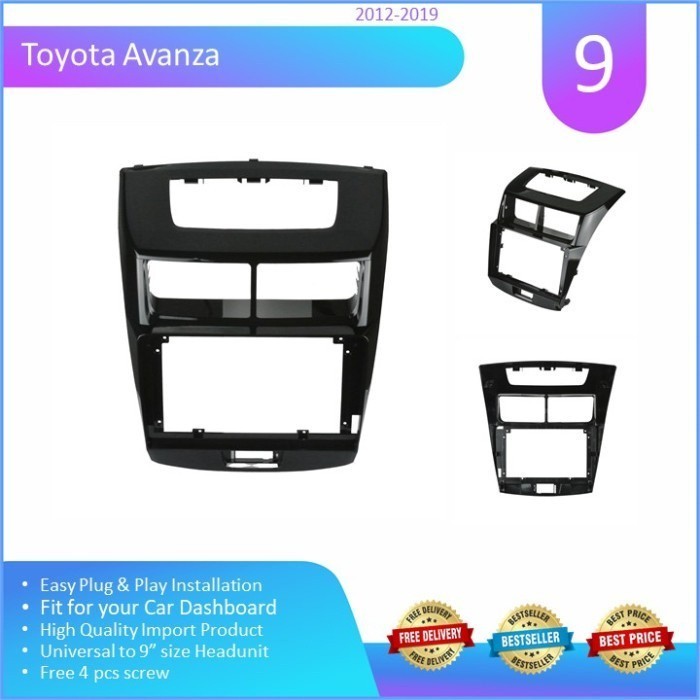 Frame Head Unit Android 9 Inch Avanza Xenia 2011-2019