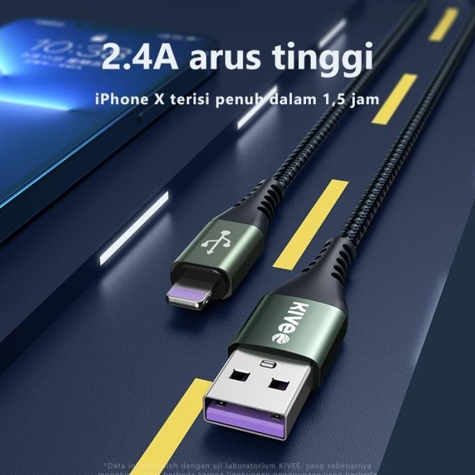 Promo Hot Sale Kivee Kabel Data Apple Lightning Usb-Lightning 2.4A