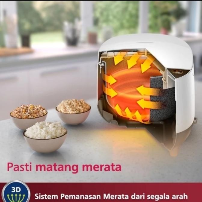 Rice Cooker Philips Hd4515 Smart 3D 1.8 Liter Bakuhanseki Olivianashayra