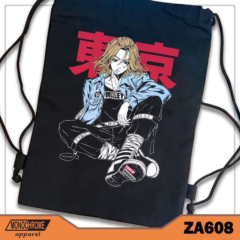 ZA608 Tas Serut String bag Kanvas Premium Anime Jepang Tokyo Revengers Mikey