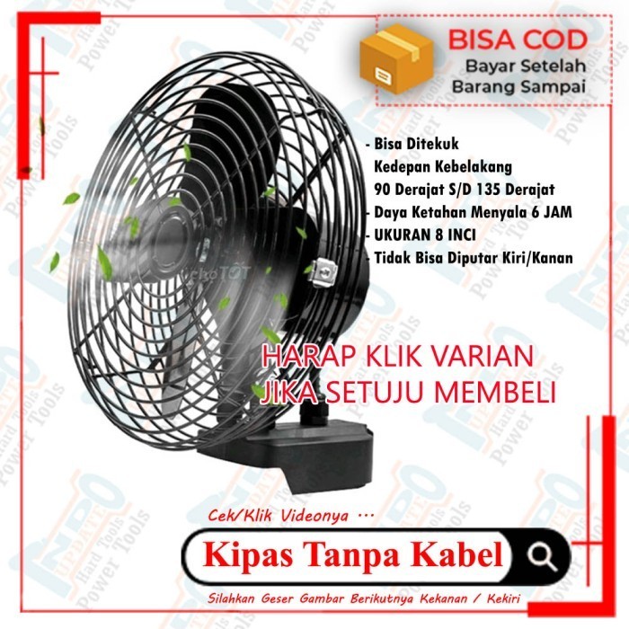 Kipas Angin Mini Besi Impact Cas 21V Memancing Kemah Tenda Camping