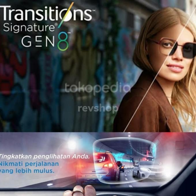 Lensa Kacamata Essilor Transition Gen8 Night Drive