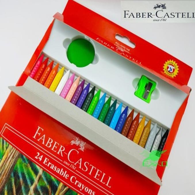 

Crayon Erasable Faber Castell isi 24 Warna (Crayon Bisa Dihapus) P64T