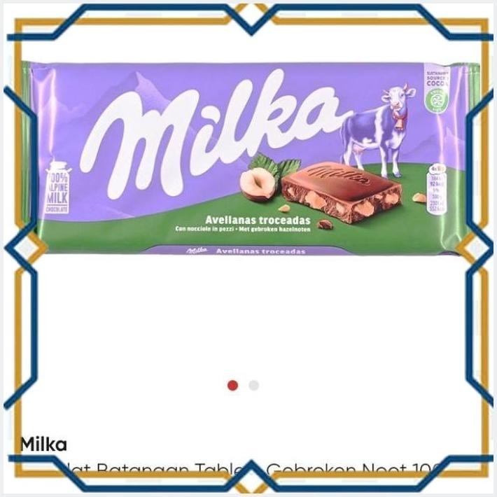 

[LDY] MILKA COKELAT BATANGAN TABLETS AVELLANAS TROCEADAS 100GR