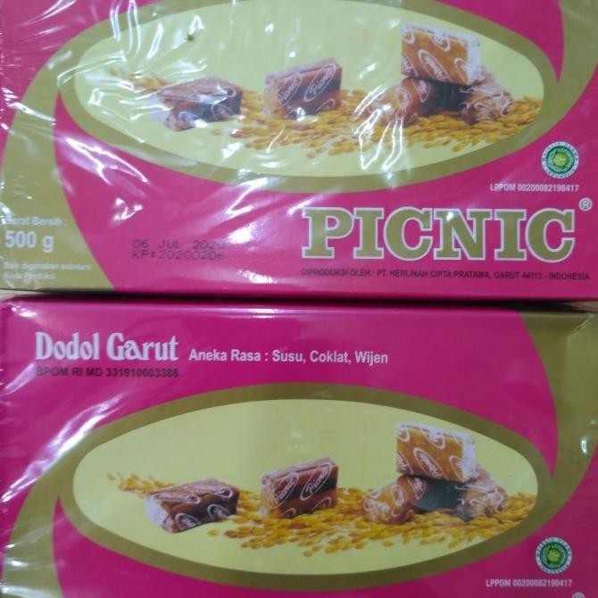 

Dodol Garut Picnic Aneka Rasa Susu Coklat Wijen Satu Kotak 1/2Kg