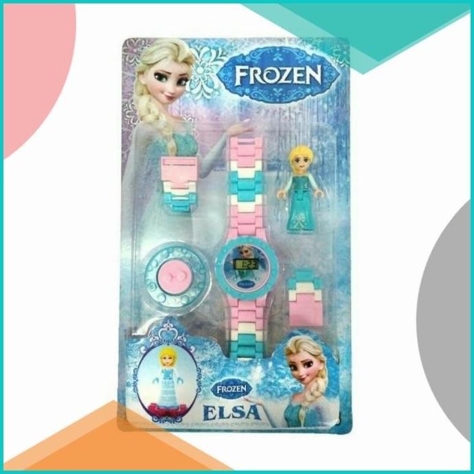 JAM TANGAN ANAK LEGO FROZEN ELSA MAINAN ANAK PEREMPUAN LEGO UNIK MURAH