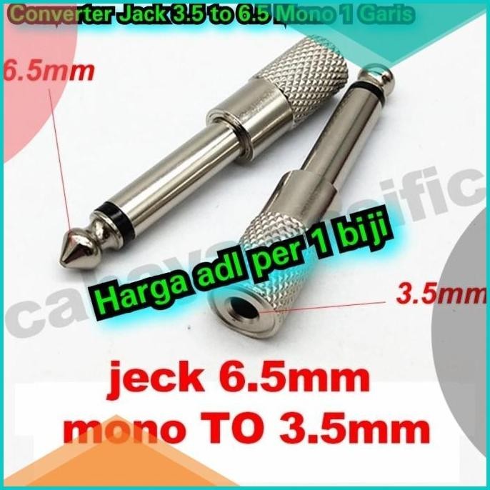 Converter jack 3.5 to 6.5 mono 1 garis Adapter jack 19F3B2024 tools n