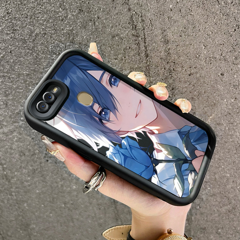 Casing Hp OPPO A7 OPPO A5s OPPO A12 OPPO A12S A11k Case komik pasangan pemakaian tangan pola mawar S