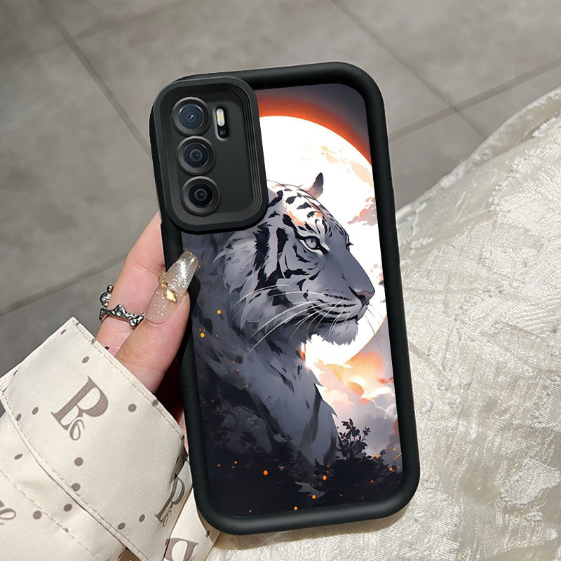 Casing Hp OPPO A16 OPPO A16s OPPO A54s Case pola macan putih Softcase lembut ganda baru Casing HP pe