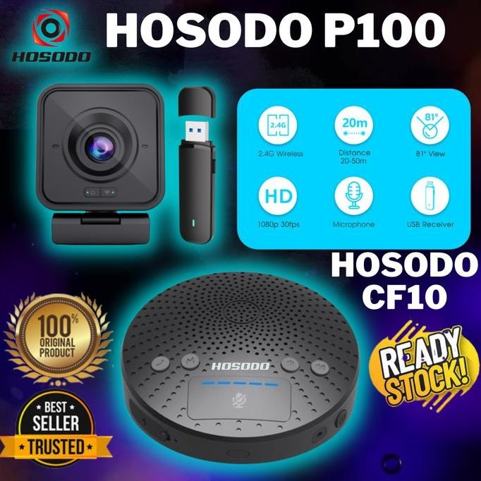 New Paket Hosodo P100 Webcam Wireless With Hosodo Cf10 Speakerphone