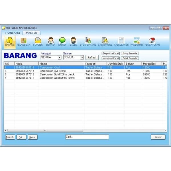 SOFTWARE APOTEK PROGRAM APOTEK APLIKASI APOTEK APT01 AAPT1