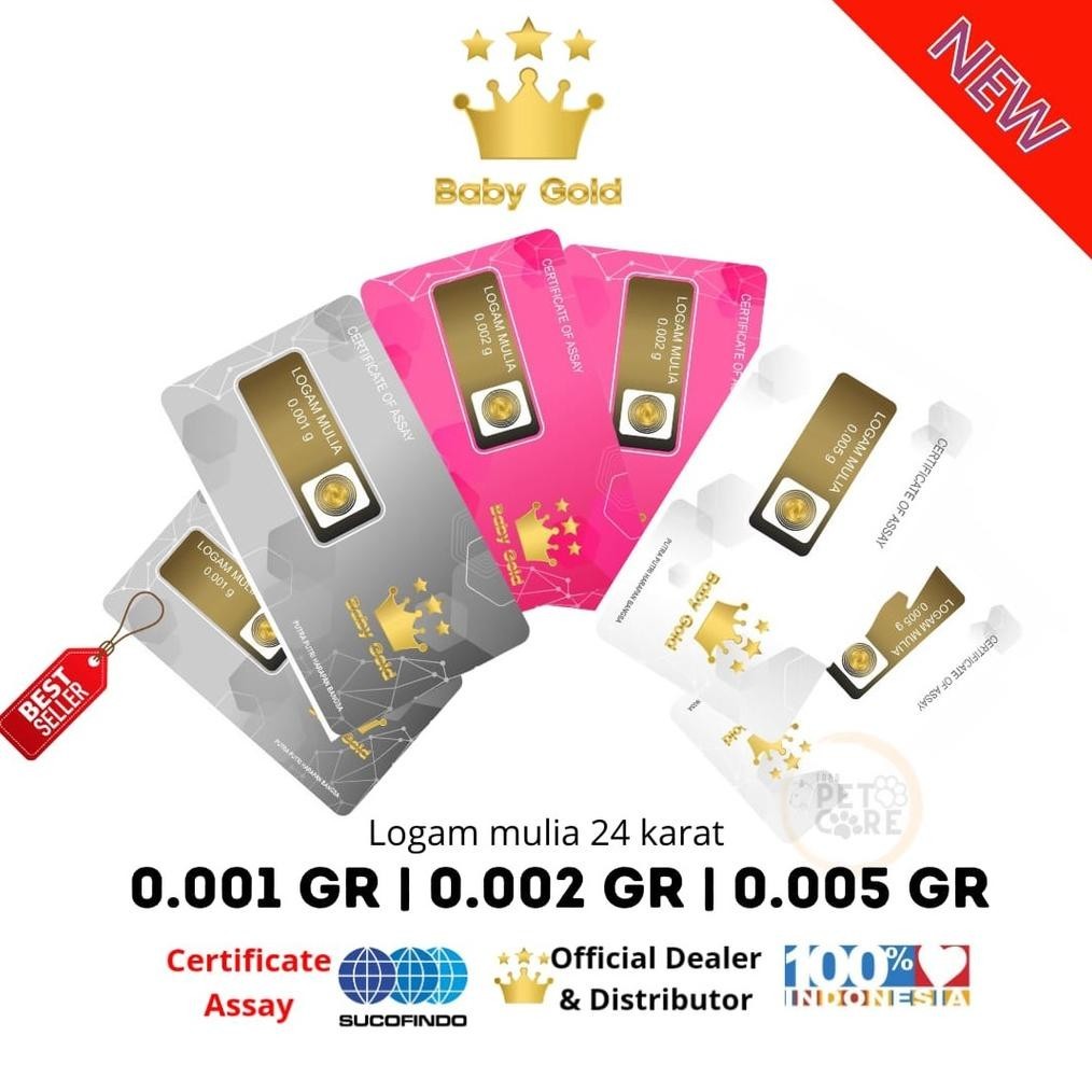 ORIGINAL Baby Gold Emas Mini 0,001 gram Logam Mulia 0.001 Gram i-81