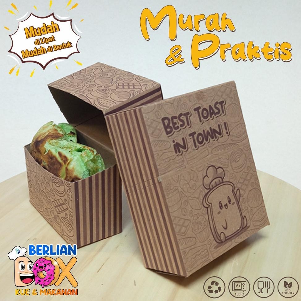 

ORIGINAL Toast Box Motif isi 50 pcs Bahan Kraft Premium / Toast Tray / Dus Roti Bakar / Box Roti Toast / Kemasan Roti Bakar / ZX41