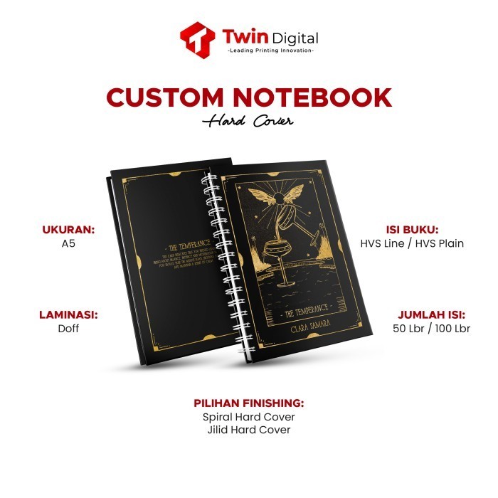 

Custom Notebook Hard Cover Tema Tarot Buku Catatan - Journal Paperbook HOT PROMO