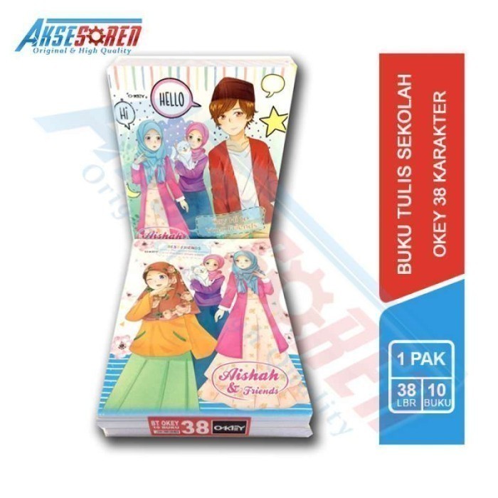 

TERMURAH Buku Tulis Sekolah Okey [38 Lembar/10 Buku/1 Pack] / Buku Karakter