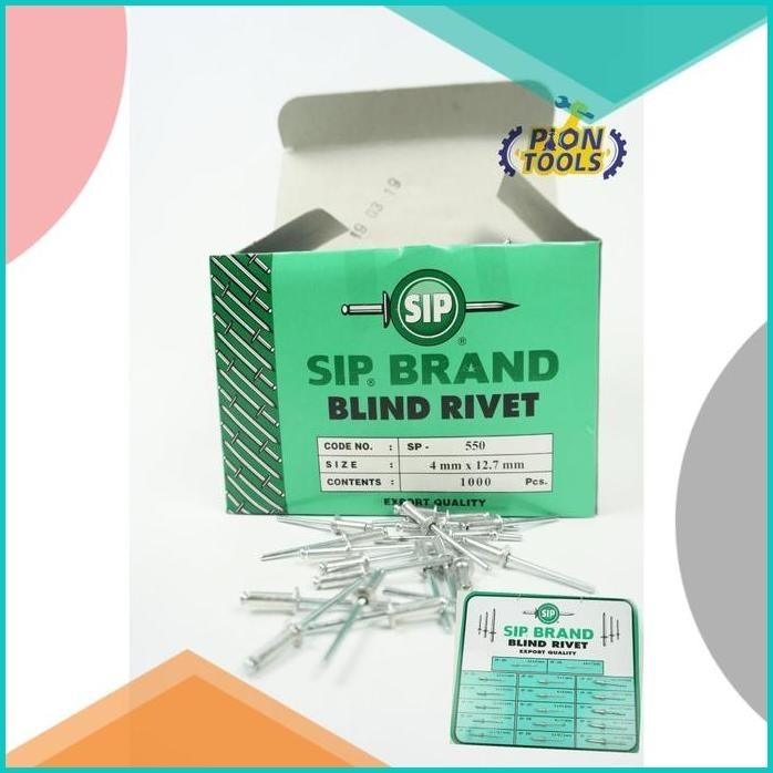 Sip Paku Rivet 550 / Blind Rivet / Aluminium / isi 100pcs 19F3B2024 li